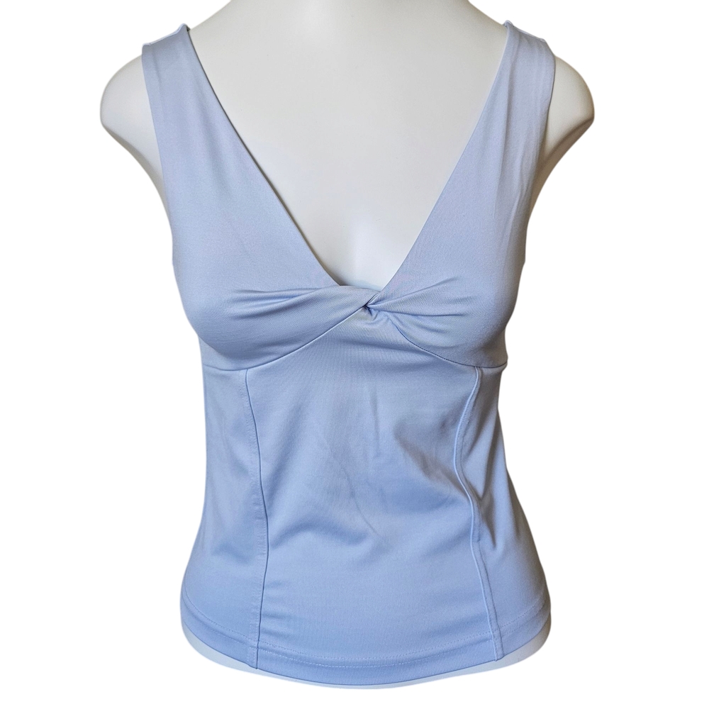 Express Blue Sleeveless Twisted Front Design V-neck Woman's Top Size Small Y2K